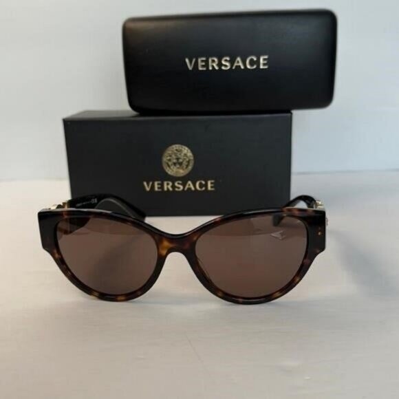 VERSACE Ladies Transparent Brown Cat-Eye Sunglasses - Picture 7 of 11